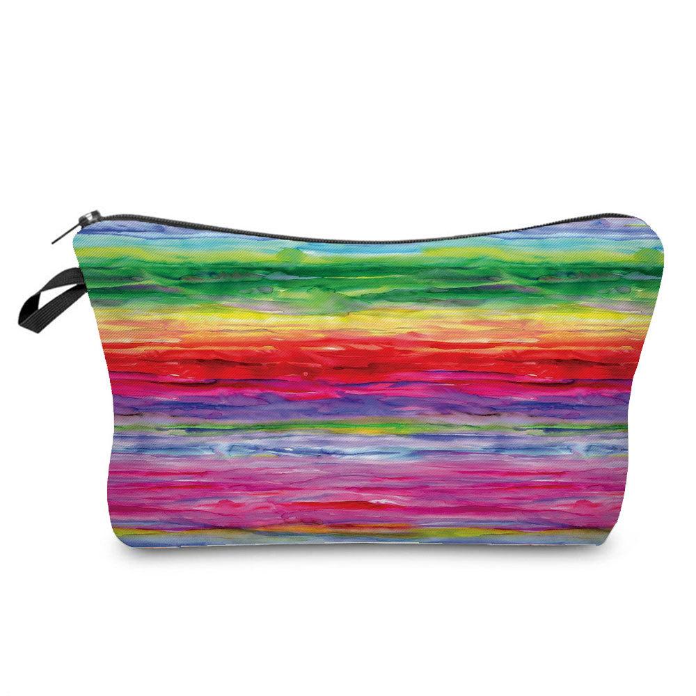 Women Colorful Print Cosmetic Bag Toiletries Organize Travel Storage Case 6396 KTB