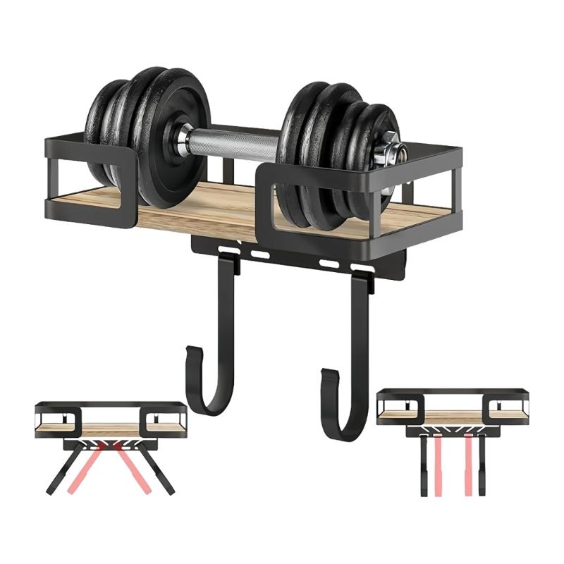 Space Efficient Wall Mounted Iron Holder And Ironing Board Rack Durable Wood Metal Design For Modern Households