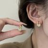 New Fashionable Gold Color Heart Inlaid Zircon Earrings, Women's Personalized Trendy Holiday Party Accessories Zircon