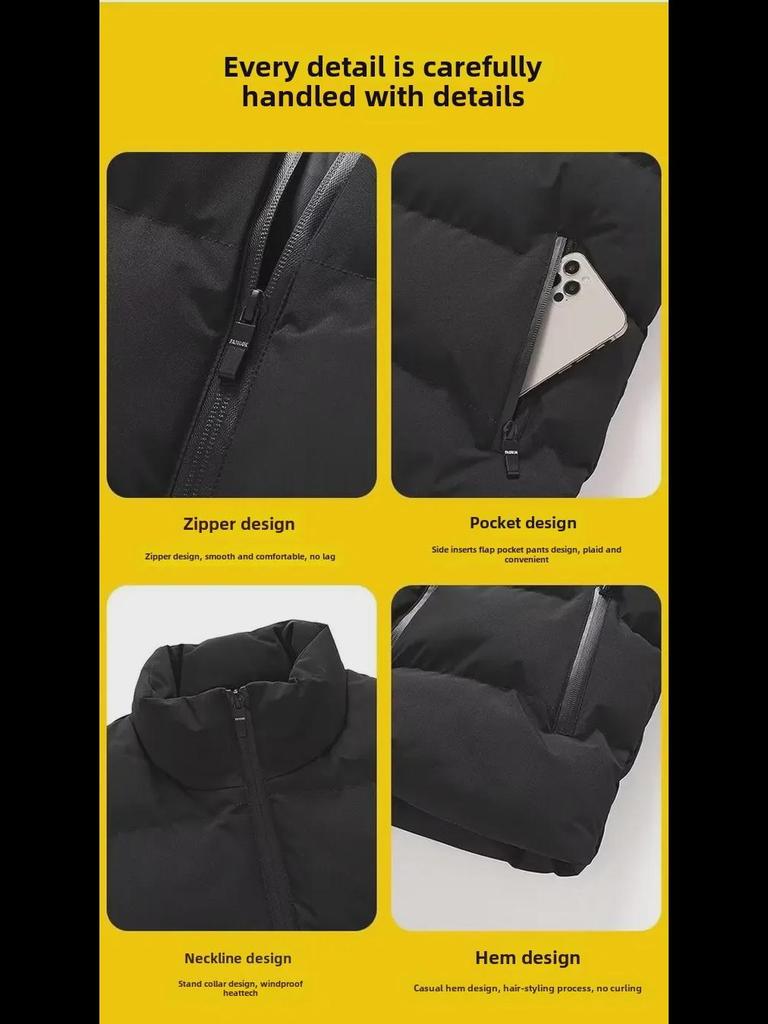 Unisexová ležérní bavlněná vesta v korejském stylu - Jednobarevná, hřejivá, bez rukávů, volného střihu na podzim a zimu.