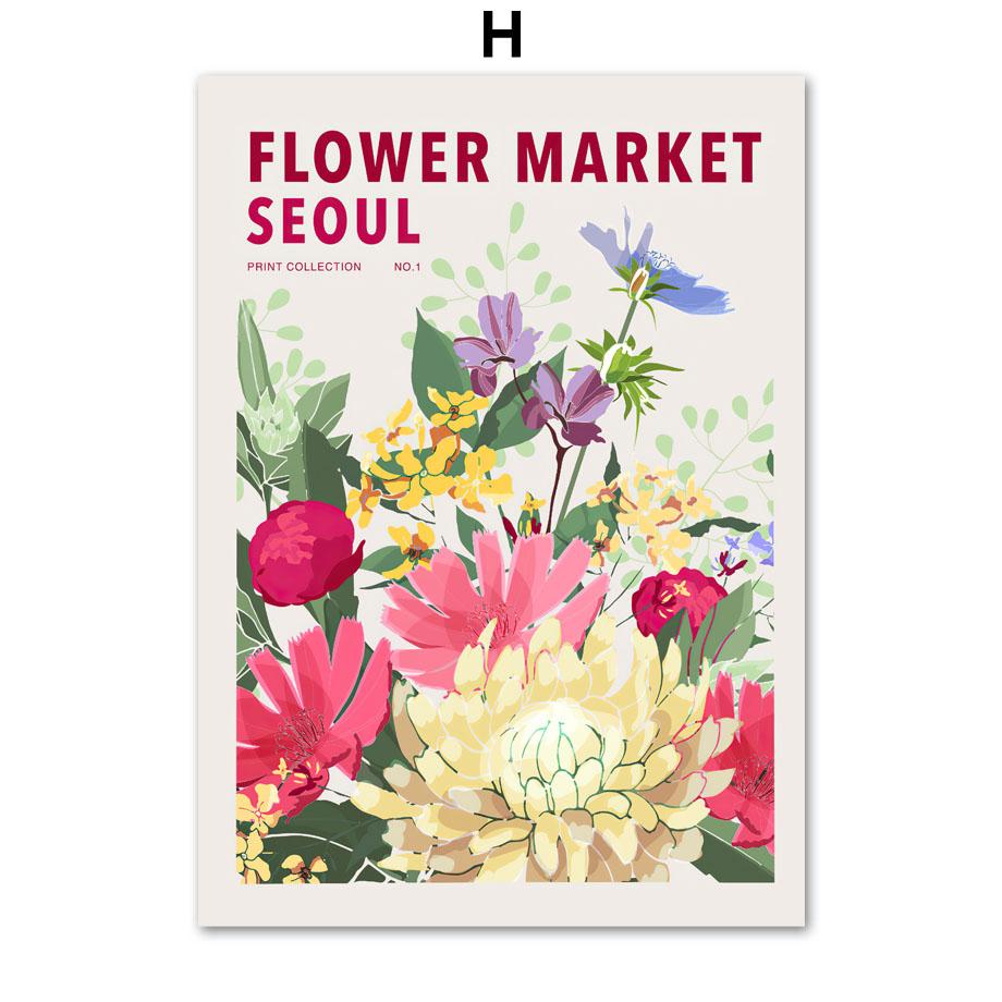 

Брюссель Токио Копенгаген цветочный рынок настенная живопись на холсте плакаты на скандинавскую тему и принты настенные панно для декора гостиной A4 21X30cm No Framed