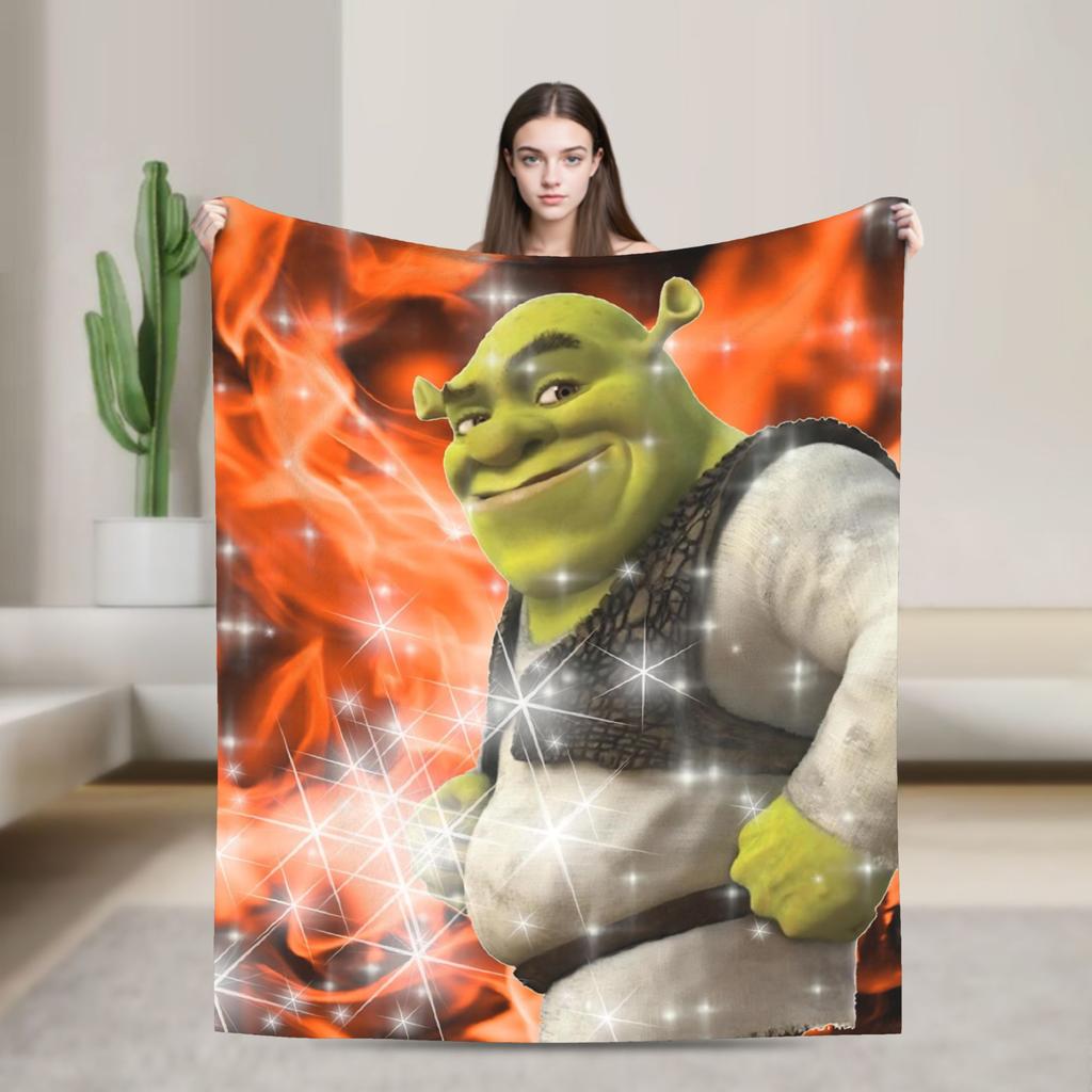Pun Mein Swampf S-shreks Blanket  Super Warm Novelty Plush Throw Blanket For Outdoor Travel Office Flannel Bedspread Bed Cover