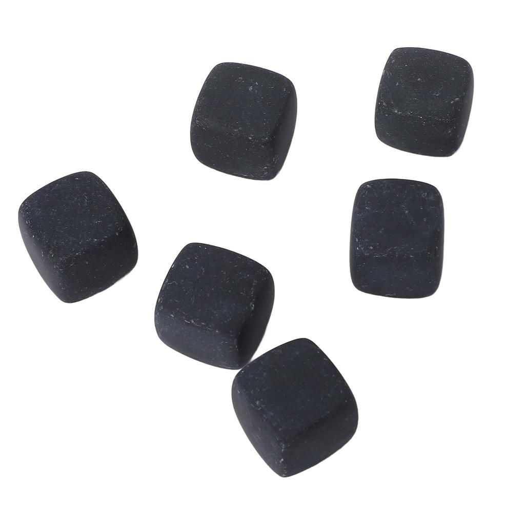 6Pcs Whiskey Stones Cubes Basalt Enhanced Flavor Whiskey Rock Set for Gin Wine Vodka Water Gift