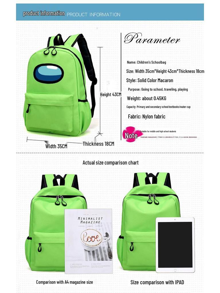 Rainbow Friends Cartoon Backpack for Kids