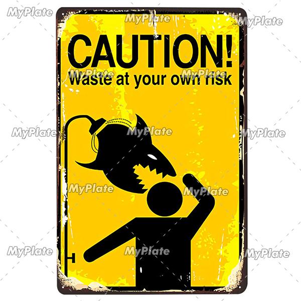 ATTENTION Sign Vintage Metal Sign Tin Sign Vintage  Decoration Plaque Home Wall Decor Bar Sign Home Decor Poster Custom