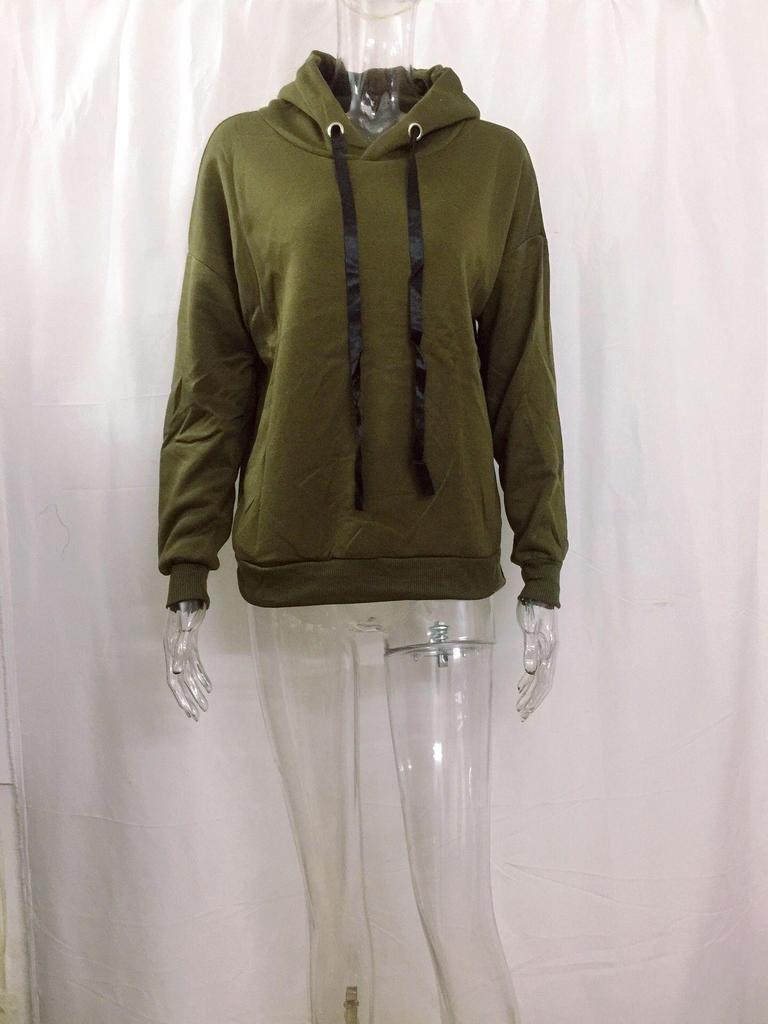 Women's Casual Loose Hooded Sweatshirt with Velvet Lining for Autumn/Winter 2024