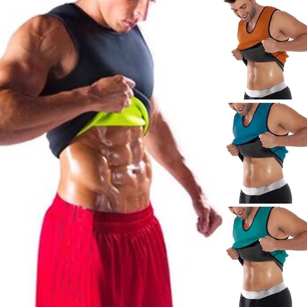 Men Sports Sweat Shapewear Chest Support Abdomen Body Shaper Vest Top