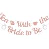 Tea With the Bride To Be Banner, Bridal Shower Decorations, Engagement Wedding Decorations, Let's Partea Bachelorette Party Supplies Rose Gold &