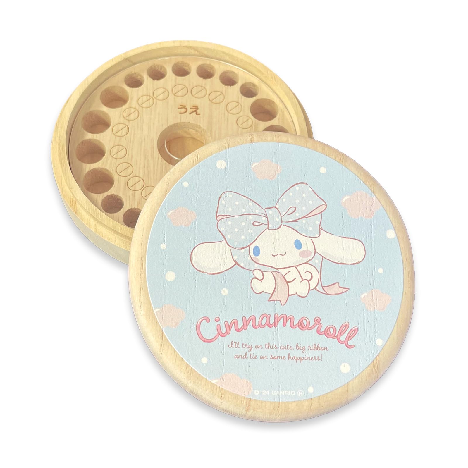 

Sanrio Characters Baby Tooth Case - Big Ribbon Cinnamoroll - SANRIO Cinnamoroll ARASE Character Paulownia Wood Round Baby Tooth Case