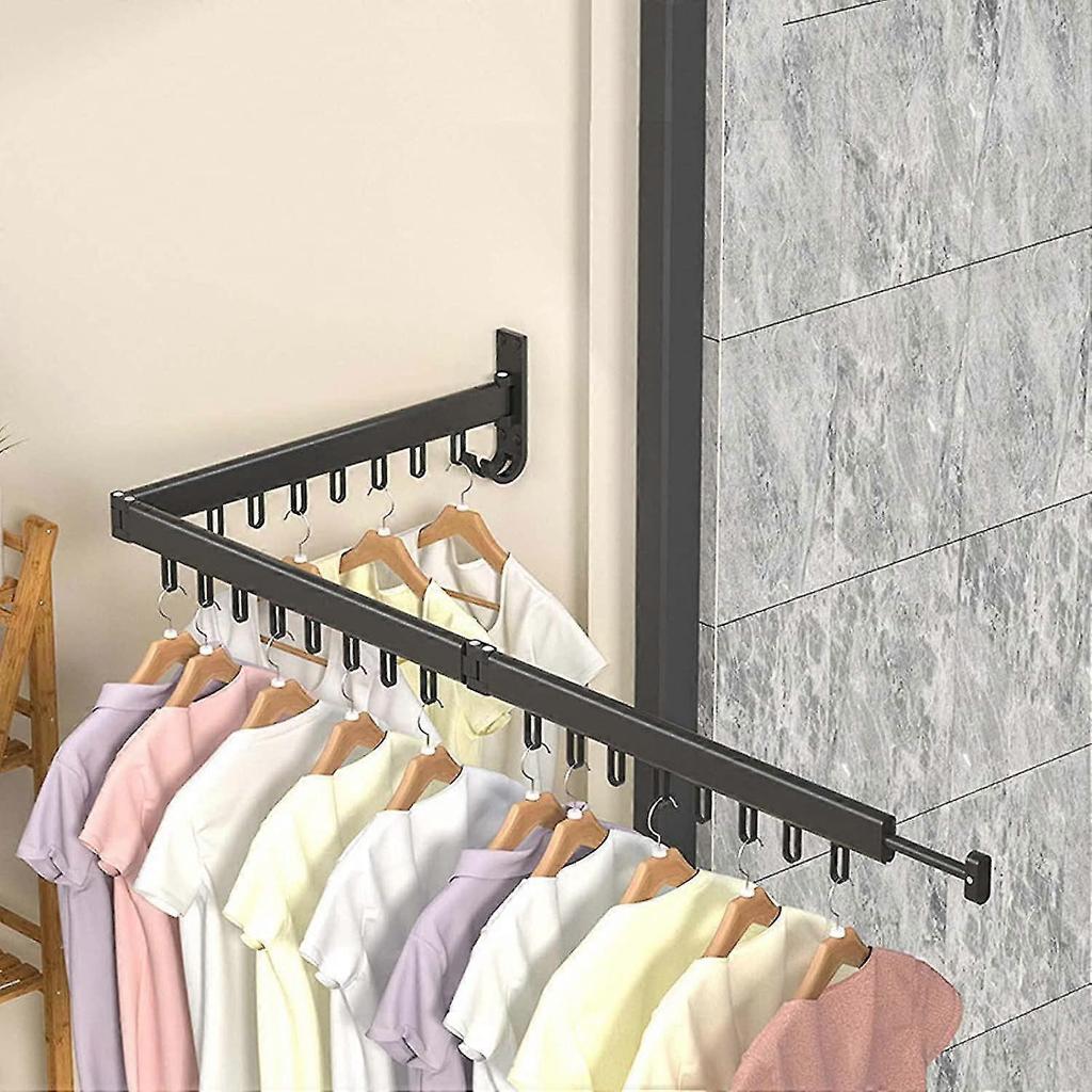 Clothes Drying Rack,laundry Drying Rack Wall Mount, Space Saver Wall Mounted Clothes Rack,retractable ,collapsible,2 Rods