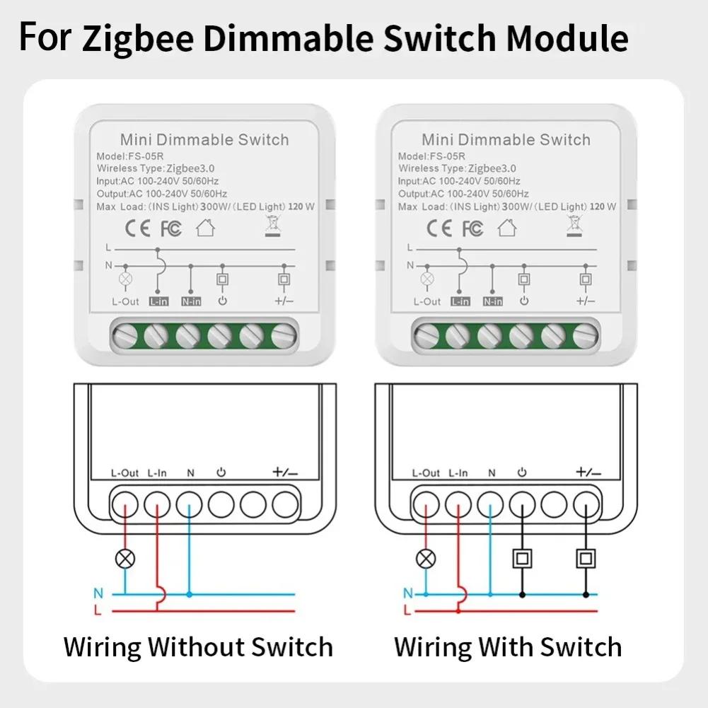 For Tuya For Zigbee LED Dimmer Switch Dimmable Builtin Switch 100240V Compatible with Voice and TuyaSmart App Control