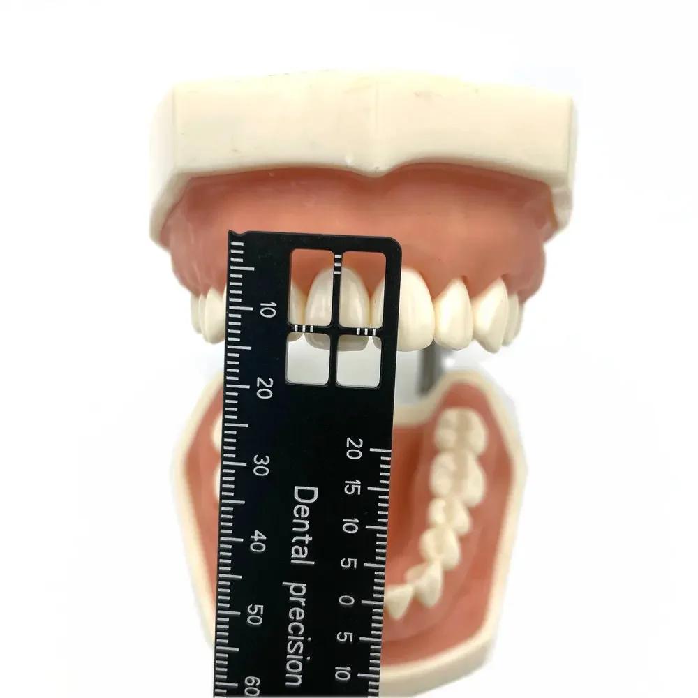 1Pc Dental Lab Multifunction Ruler for Aesthetic Crown Bridge Design Prosthodontic Measurement Multi-Window Scale Instrument