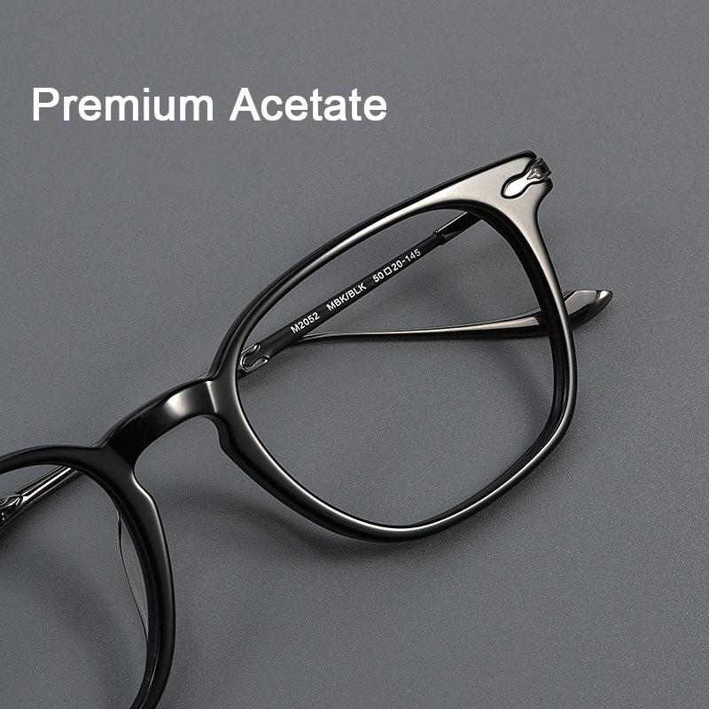 Japanese Style Fashion Luxury Glasses Frame Retro Acetate Fiber Pure Titanium Eyewear Square Gentleman Eyeglasses For Men Women