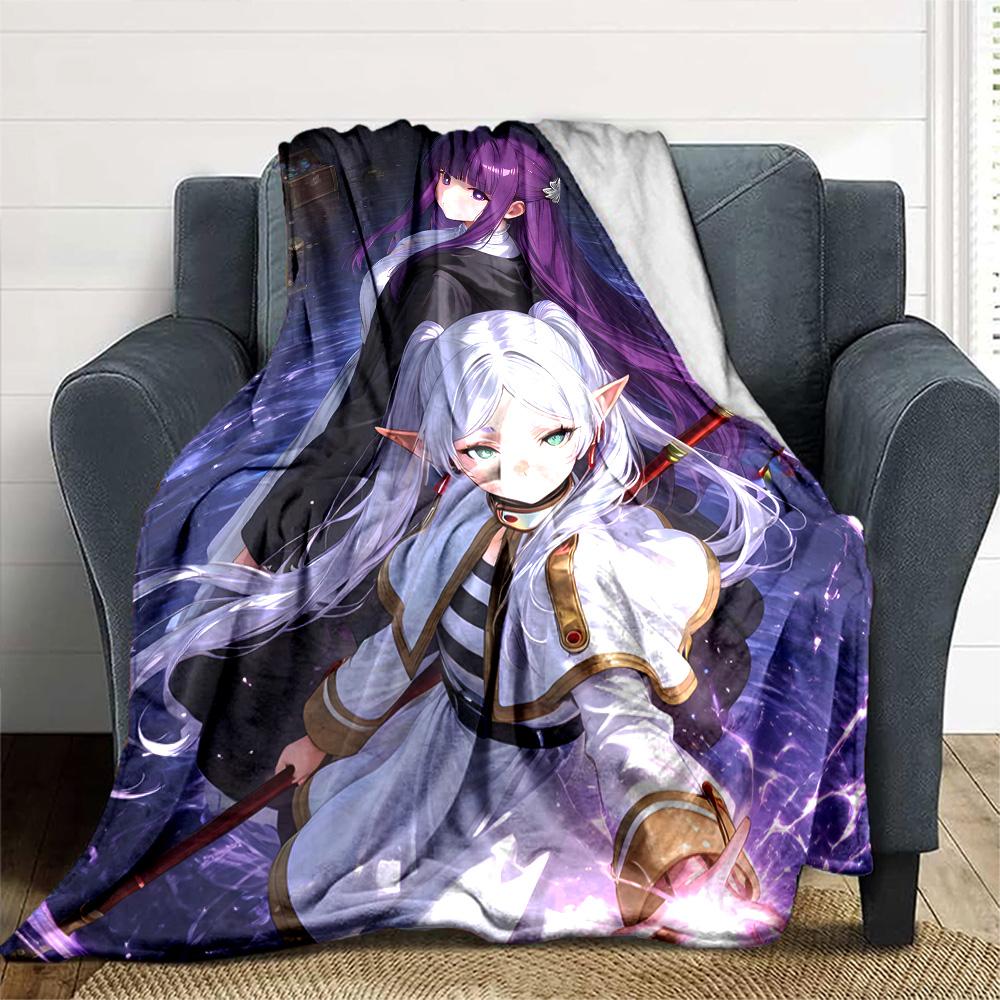 1pc Frieren Blanket, Gift, for Men and Women, Soft Blanket, Good for Sofa Bed Couch Travel, Lightweight Flannel Blanket