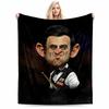 Caricature of Snooker Player for All Seasons Blanket Lunch Break Throw Gift