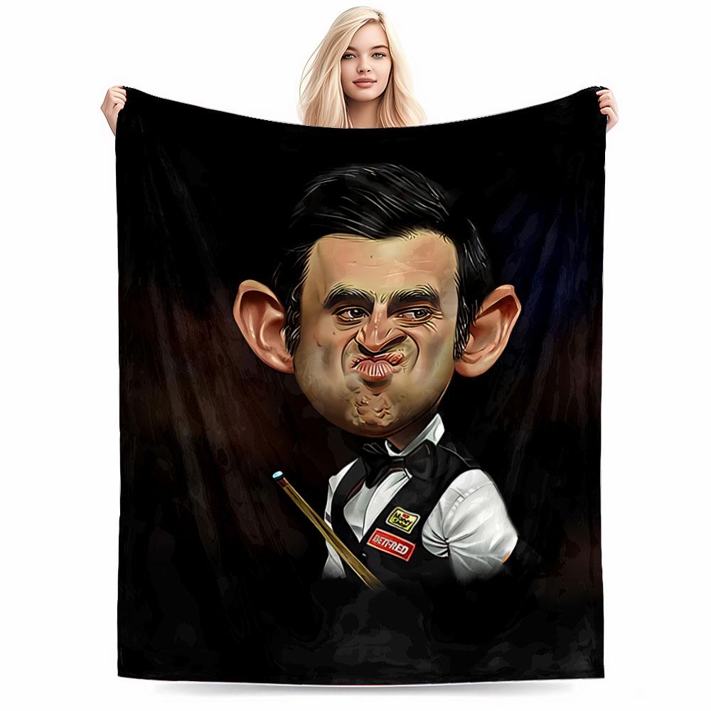 Caricature of Snooker Player for All Seasons Blanket Lunch Break Throw Gift