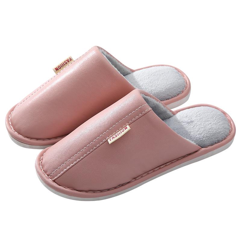 New Women's and Couple's Warm Cotton Maternity Slippers with Thick Leather Sole for Indoor and Outdoor Use.
