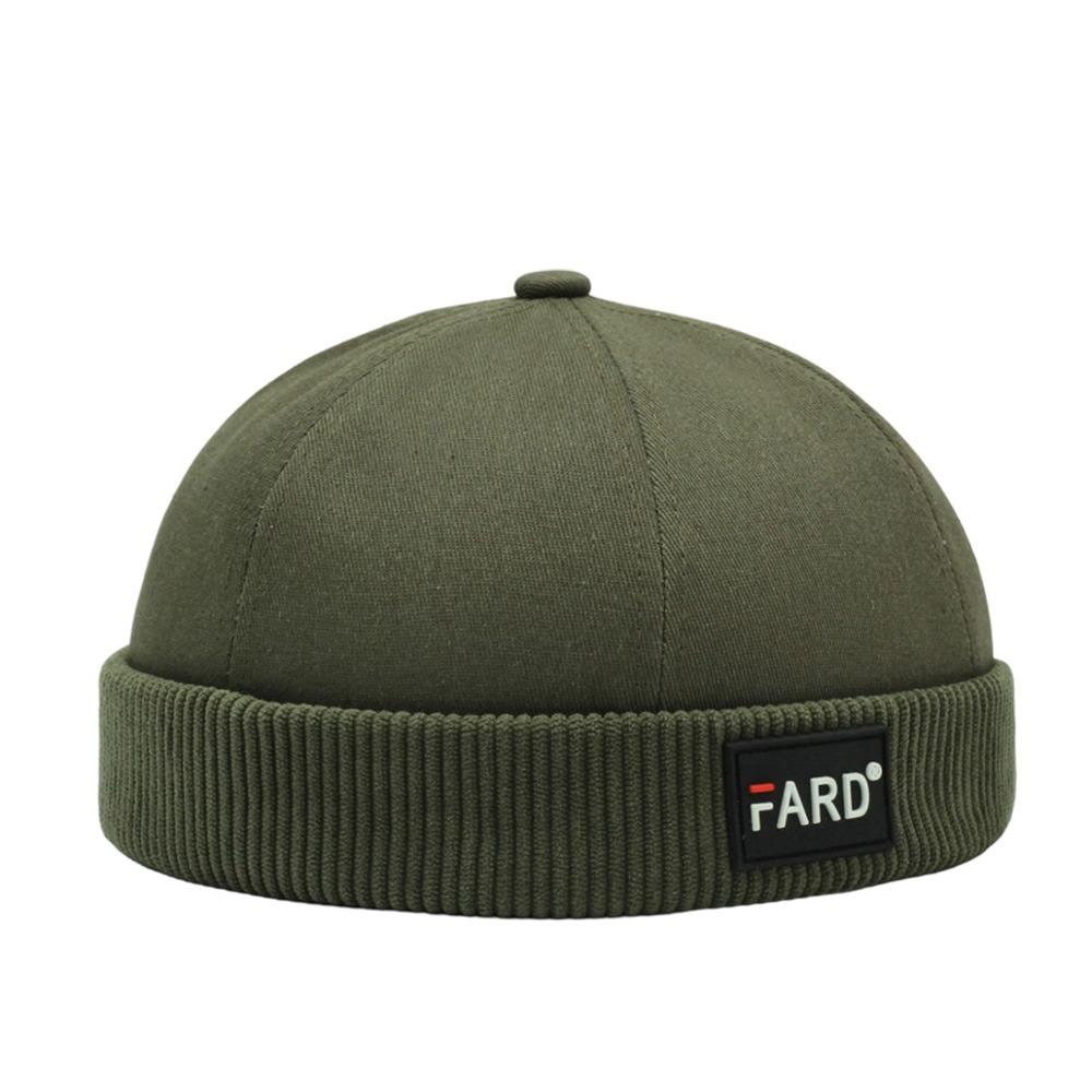 Mode Hip Hop Beanie Straßenhut Lässige Buchstabenlose Docker-Kappe Baumwolle Verstellbare Melonen-Beanie-Kappe Für Männer Frauen gray