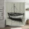 Black And White Sketch Style Boat Shower Curtain Decor A Chic Addition For Your Bathroom With This Stylish Boat-Themed Shower Cu