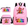 Sprunki Student Starry Sky School Bag Three-piece Rhythm Box Teen Backpack Men's and Women's Casual L