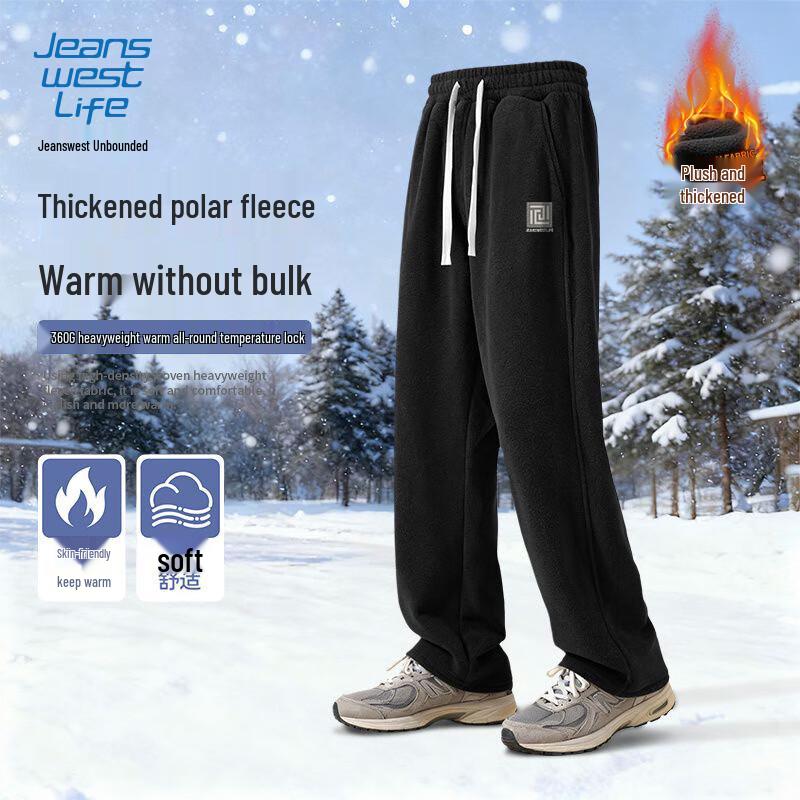 JEANSWEST LIFE Men s Winter Fleece Straight-Leg Pants XL