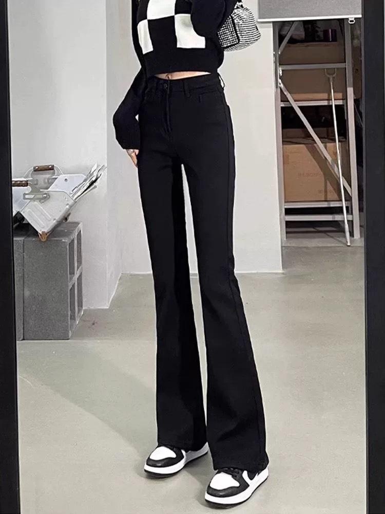 

Женские джинсы с высокой посадкой и микро-клешем: Новые стильные, стройнящие, закрывающие бедра, эластичные брюки прямого кроя Triple Extra Large