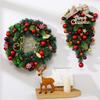 Plastic Christmas Wreath Bowknot Christmas Upside Down Tree Pendant Shining   Front Door