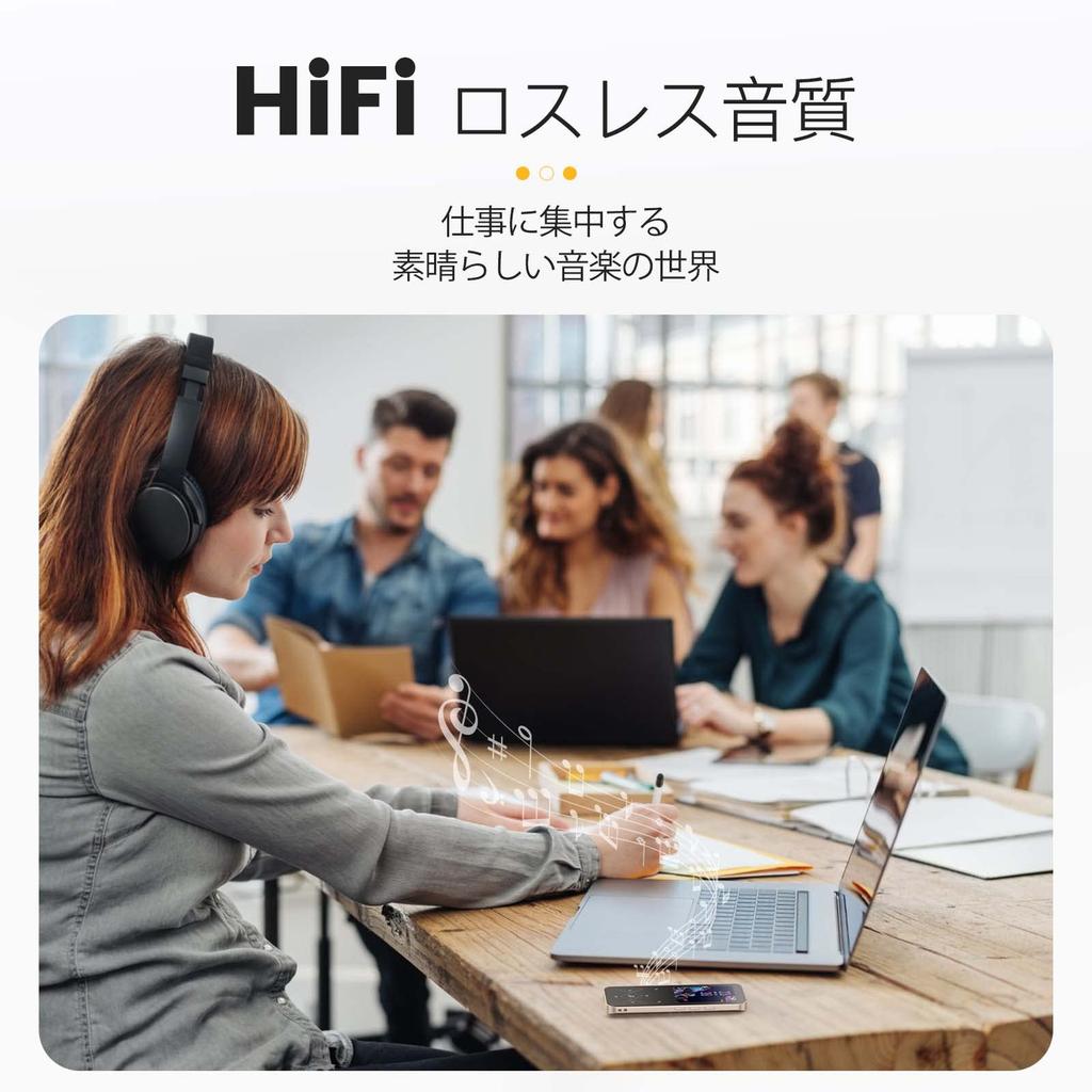 AGPTEK MP3 Player with Bluetooth 32GB Large Metal Stylish Lossless Sound 48 Hours of Playback Direct FM FM Easy Japanese Instruction Manual Included