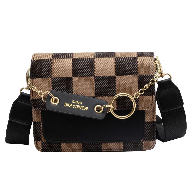 Spring Style High-End Women's Checkerboard PU Crossbody Bag – Fashionable, Versatile, and Exquisite Small Square Design
