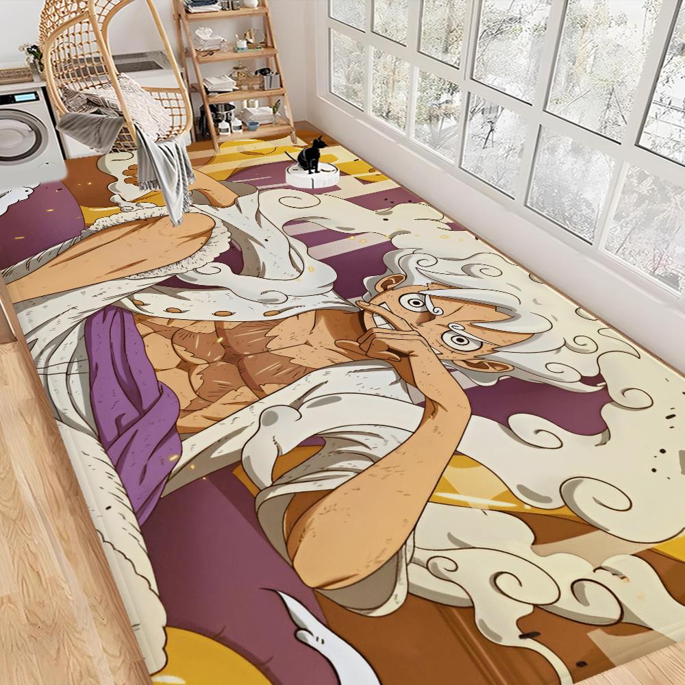 

Аніме One Piece Луффі Килимок для ванної Кімната дітей Декор спальні Балкон Нековзкий килимок для дверей Вітальня Килимок Ласкаво просимо 80x120cm