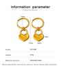 Meishiduo Heart Pendant Korean-Japanese Style Gold Hoop Earrings - Colorfast Titanium Steel