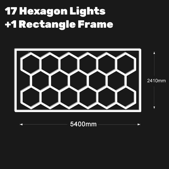 Hexagon LED Car Garage Light Assemble Ceiling Honeycomb Workshop Tube Lamp Auto Washingroom Repair Warehouse Lighting AC110/220V