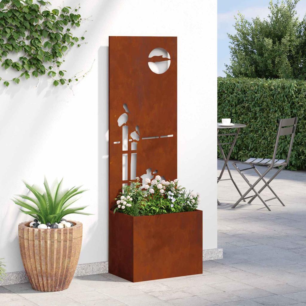 Garden Privacy Screen Canvas Rusty 50 X 32 X 150 Cm