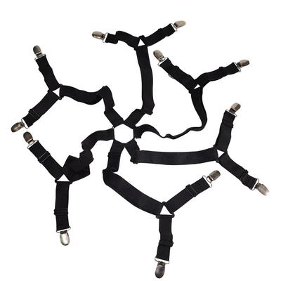 6 Pieces Polyester Bed Sheet Clip Replacement Alloy Buckle Portable Fastener Mattress Holder Strap Accessories