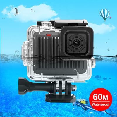 GoPro HERO 4K 2024 için PULUZ 60m / 196ft Su Geçirmez Muhafaza Koruyucu Kılıf Tokalı Temel Montaj Parçası ve Vidayla (Şeffaf)