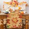 Bonhause Maple Leaves Fall Table Runner 13x72 Inch Autumn Thanksgiving Harvest Farmhouse Kitchen Dinning Table Decoration for Indoor Outdoor Home