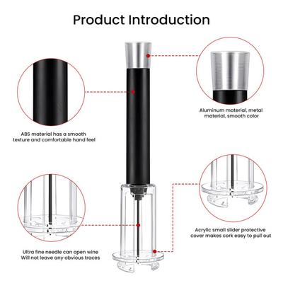 Bottle Opener Pneumatic Automatic Cork Remover with Foil Cutter Wine Pourer And Vacuum Stopper Wine Tasting