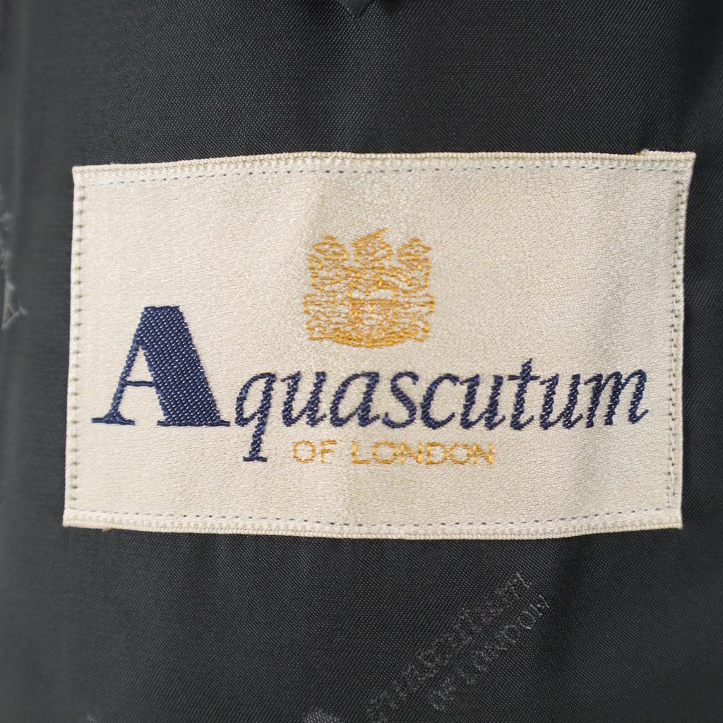 Aquascutum Striped Pattern tailored jacket AB-6 gray Double button Men's Used