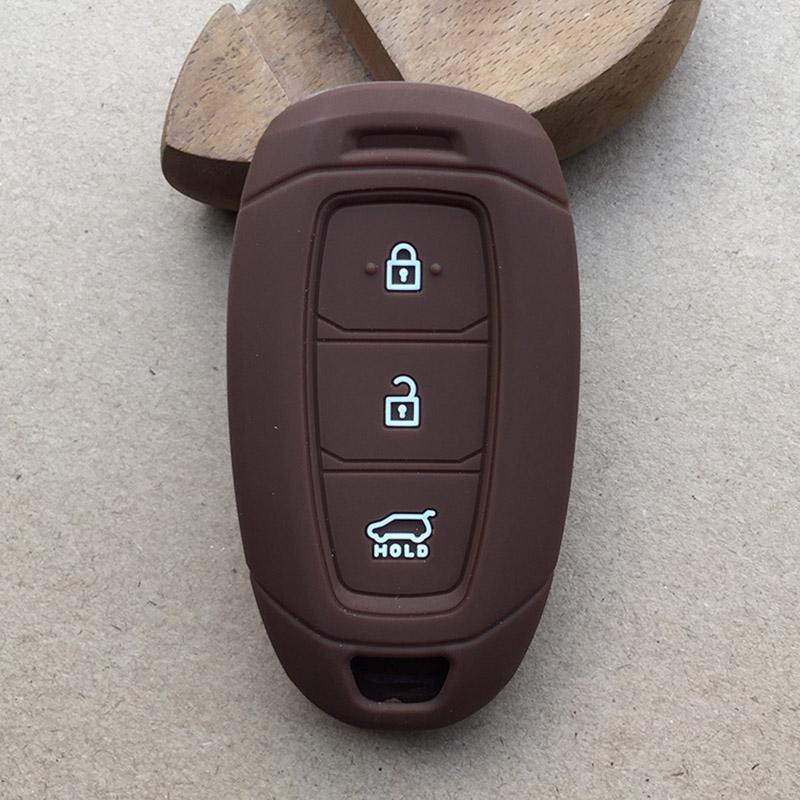 Silicone rubber car key case cover for hyundai kona 2017 i30 ix35 solaris Azera ELANTRA GRANDEUR IG 3button key case cover shell