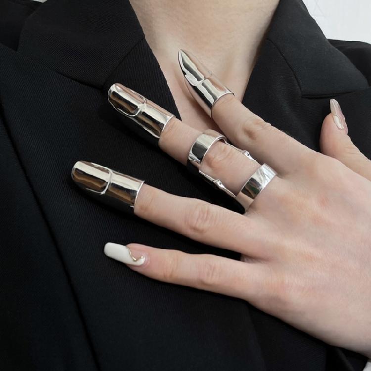 Women Gold Silver Rings Fashion Novel Niche High-grade Sense Open Finger Ring