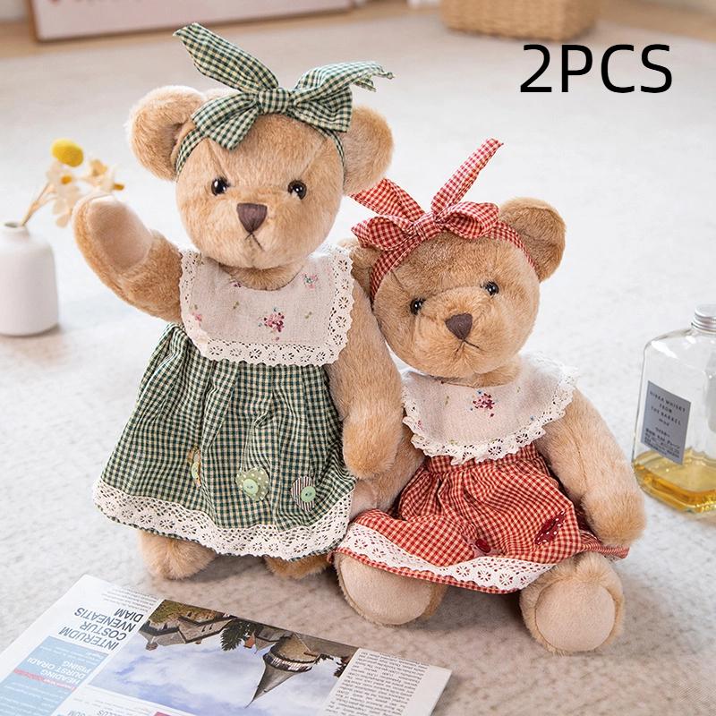 Double Plush Toy with Movable Joints Designed Cute Bear Cozy Home Decoration Perfect Toy for Little Girls And a Lovely Valentine