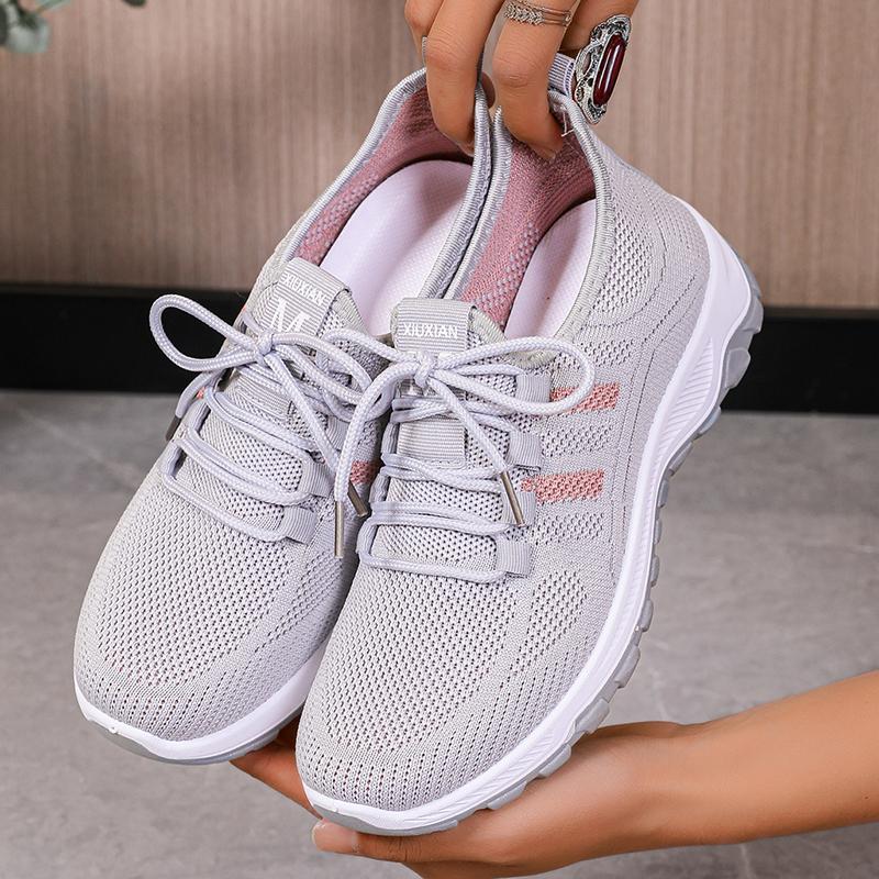 Fashion Spring Summer Casual Sports Shoes for Women Non Slip Mesh Breathable Knitted Sneakers Woman Light Comfort Slip On Walking Shoes