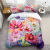 Watercolor Flower 3D Printed Quilt Cover Set Fresh Rustic Natural Style Duvet Cover Set Soft Comfortable Bedding Set Pillowcases