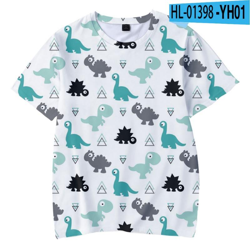 Cartoon Dinosaur Peripheral 3D Printed Adult Loose Short Sleeved T-Shirts Men’s
