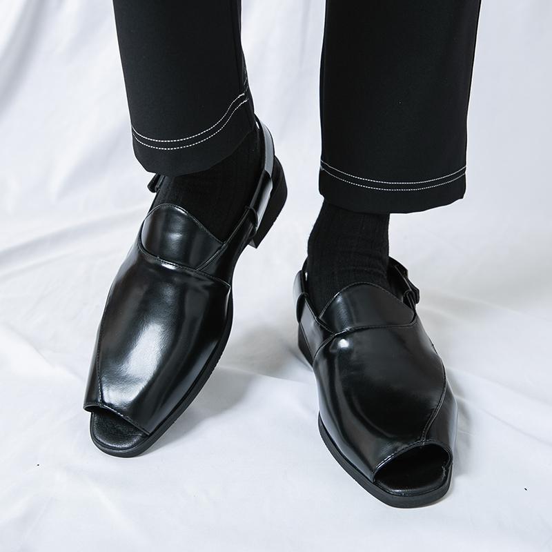 Large size sandals men's summer new men's low-top casual shoes fashion trend breathable young men's small leather shoes