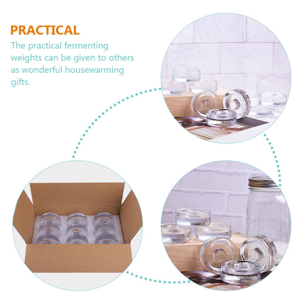 2Pcs Weight Lid Fermenting Jar Glass Lid Mason Jars Lid Kitchen Lid