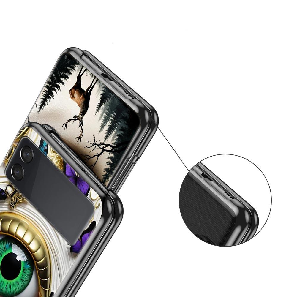 Fashion Eyelashes Eyes Hard PC Phone Case For Samsung Galaxy Z Flip 7 6 5 4 Black Cover For Galaxy Z Flip 3 Foldable Shell Capas