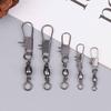 5 Size 100Pcs/Pack Swivels Fishing Connector Pin Bearing Rolling Swivel Snap Fastlock Clips Fishhook Fishing Tackle