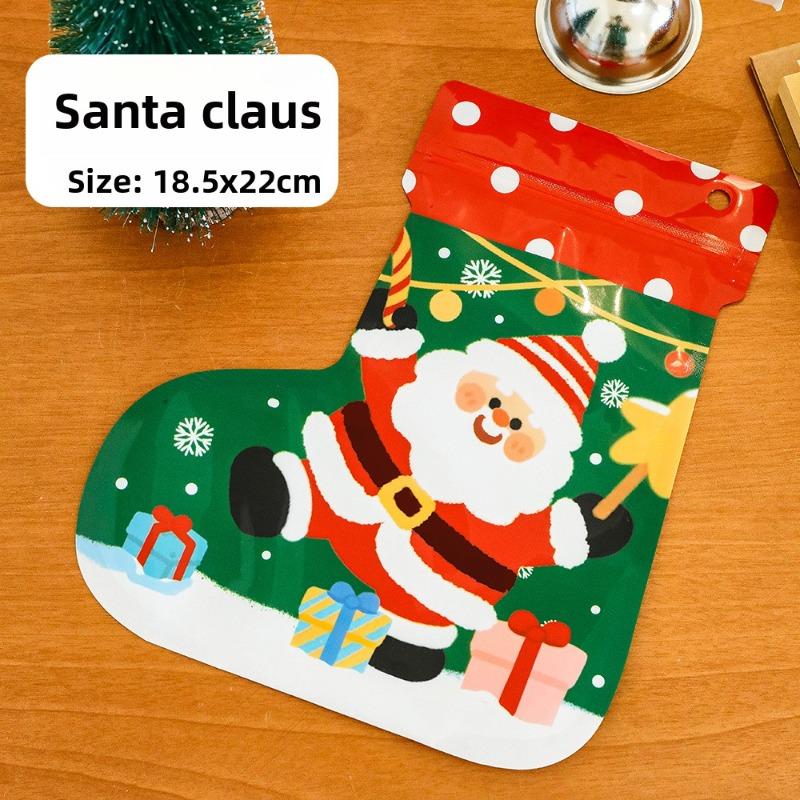 Cute Christmas Stocking Self-sealing Bags, Student Surprise Blind Bags, Cartoon Christmas Candy Bags, Packaging Gift Bags