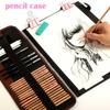 29Pcs Drawing Pencil Art Set – Charcoal Sketching Kit with Eraser, Knife & Canvas Pencil Bag, Gift for Artists